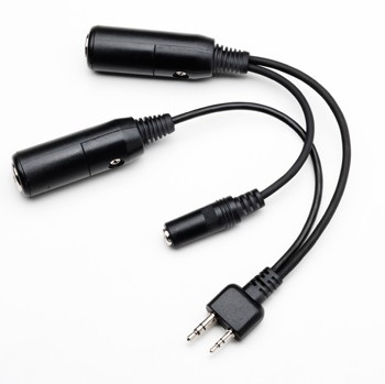 Headset Adapter/for Icom A2, A20 , A21 transceivers/twin sockets accepts PJ-055 and PJ-068 plugs converting to Icom A21 plug PA-81