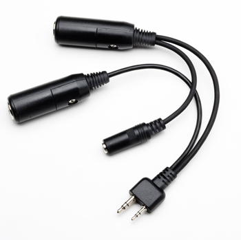 Headset Adapter/for Icom A2, A20 , A21 transceivers/twin sockets accepts PJ-055 and PJ-068 plugs converting to Icom A21 plug PA-81
