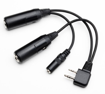 Headset Adapter/for Icom A3, A6, A22, and A24/twin sockets accept PJ-055 and PJ-068 plugs converting to Icom A22 plug PA-82