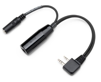 Helicopter Headset Adapter/for Icom A6, A22, and A24/right angle plug/U92/A jack accepts U174/u, converts Icom A22 plug PA-82H