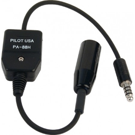Amplified Impedance Converter/Low (military) to Helicopter (general aviation)/U92A jack converts military headset to single plug U174/U for General Aviation Helicopter PA-88H