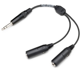 Headset Adapter/General Aviation (twin plug)  to (0.25) single plug adapter: Converts a headset with dual (.206 Mic & .25 Phone) plugs into a one (.25) plug. Cord is 9 inches in length. Allows use of Ga headset into Comtronics Intercom or airline single j