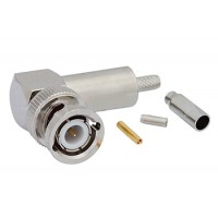 Connector/Bnc male, 50 ohm, right angle, crimp/solder attachment for RG174, RG316, RG188 PE4393 Connector/Bnc male, 50 ohm, right angle, crimp/solder attachment for RG174, RG316, RG188 PE4393