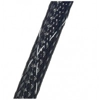 Braided Sleeving/Protect Fast Aero, Ectfe Copolymer Material, 1/2 nominal diameter, Black with white tracer. 100' mini roll PFA-ECM-3-BT-0100 