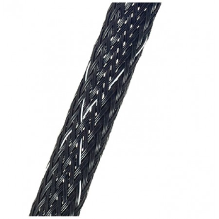 Braided Sleeving/Protect Fast Aero, Ectfe Copolymer Material, 3/4 nominal diameter, Black with white tracer. 75' mini roll Pfa-Ecm 4-BT-0075 Braided Sleeving/Protect Fast Aero, Ectfe Copolymer Material, 3/4 nominal diameter, Black with white tracer. 75' mini roll Pfa-Ecm 4-BT-0075