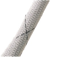 Braided Sleeving/Protect Fast Aero, Ectfe Copolymer Material, 1 1/4 nominal diameter, White with Black tracer. 50' mini roll PFA-ECM-6-WT-0050