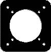 INSTRUMENT REDUCER PLATE from a Gyro to 3 1/8 diameter,Heat-treated aluminum, black anodize finish.  FAP 04-2