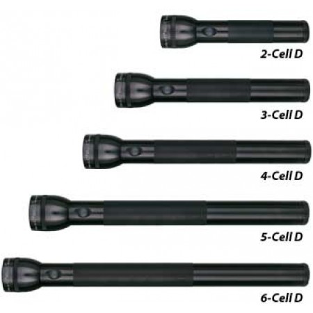 Mag-Lite Flashlight Hang Pack/Black, 2 D-cell batteries, equipped with two gas lamps. 102-000-249