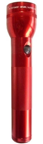 Mag-Lite Flashlight Display/Red, 2 D-cell batteries, equipped with two gas lamps.