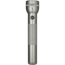 Mag-Lite Flashlight Display Box/Gray Pewter, 2 D-cell batteries, equipped with two gas lamps.