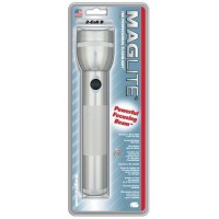 Mag-Lite Flashlight Hang Pack/Silver, 2 D-cell batteries, equipped with two gas lamps. Mag-Lite Flashlight Hang Pack/Silver, 2 D-cell batteries, equipped with two gas lamps.
