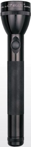 Mag-Lite Flashlight Hang Pack/Black, 3 C-cell batteries, equipped with two gas lamps.