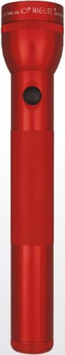 Mag-Lite Flashlight Hang Pack/Red, 3 D-cell batteries, equipped with two gas lamps.