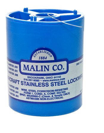 Safety Wire/1 lb can, Diameter: .020, Type: 302, 304, stainless steel, Mil-Spec: MS20995C.  34-0200-1BLC