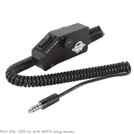 Drop Cord/Nato plug, volume control, 12 coil cord, Ics switch (Lock-Mom) SAL-200 Drop Cord/Nato plug, volume control, 12 coil cord, Ics switch (Lock-Mom) SAL-200