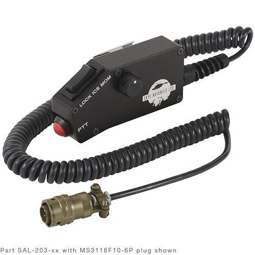 Drop Cord/MS3126F12-10P connector, volume control, 12 coil cord Ics switch (Lock-Mom), radio Ptt SAL-202