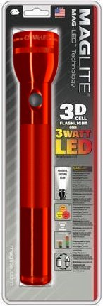 Mag-Lite LED Flashlight/Red, 3 D-cell.