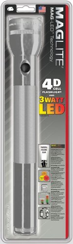 Mag-Lite LED Flashlight/Gray, 4 D-cell