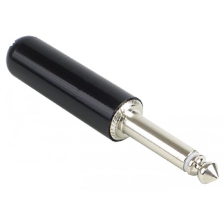 Mono Headphone Plug/ 1/4 Inch, 2 Conductor, Black Plastic with Screw Terminals, No Cable Clamp. 240 Mono Headphone Plug/ 1/4 Inch, 2 Conductor, Black Plastic with Screw Terminals, No Cable Clamp. 240