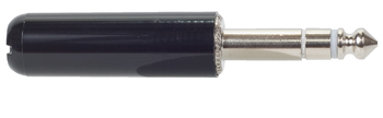 Stereo Phone Plug/ 1/4 Inch, 3 Conductor, Black Plastic with Screw Terminals, No Cable Clamp.  260
