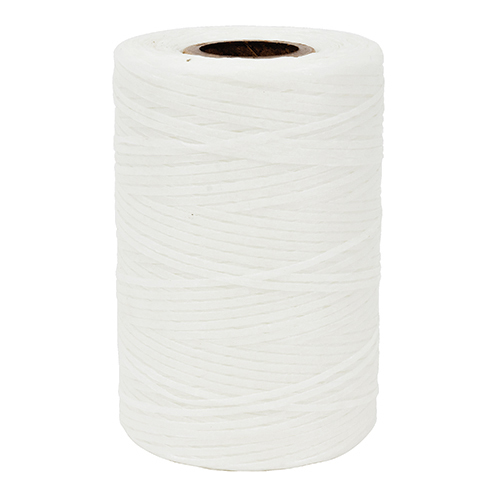 Nylon Waxed Lacing Cord/White, 500 yards. Size Width: .077-.094 , Thickness: .011-.017 , MIL-T-43435 B-A-A-52080-B-3 Berry Compliant, Temperature Range: -67F to 250F (-55C to 121 C).  103-2 Natural Hw