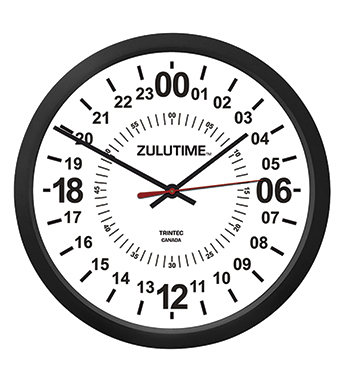 Zulu 24 Hour Clock/White, 10 ZT24HR10