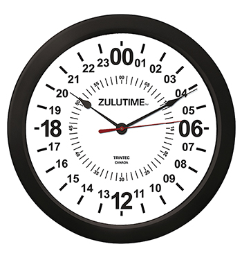 Zulu 24 Hour Clock/White, 14 ZT24HR14