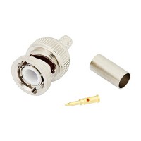 Connector/Bnc male, 50 ohm, crimp/solder attachment for RG55, RG141, RG142, RG223, RG400 PE4044 Connector/Bnc male, 50 ohm, crimp/solder attachment for RG55, RG141, RG142, RG223, RG400 PE4044