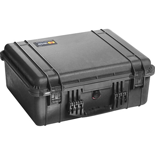 1550 Pelican Storage Case/Black, With Lid and Foam, Interior Dimensions: 18.43 x 14 x 7.62, Exterior Dimensions: 20.62 x 16.87 x 8.12, watertight, crush proof and dust proof, o-ring seal, automatic pressure equalization valve, stainless steel hardware 155