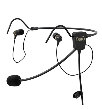 Air In-Ear Headset/Noise reduction, noise cancelling electret mic, 30dB noise reduction, music input, dual volume control. 3 year warranty Faro-Air-Ga