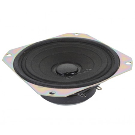 Aircraft Speaker/4 square speaker, 8 ohms, 12 watts. Hole-to-hole dimensions: 4.7 EC4S-FR-I Aircraft Speaker/4 square speaker, 8 ohms, 12 watts. Hole-to-hole dimensions: 4.7 EC4S-FR-I