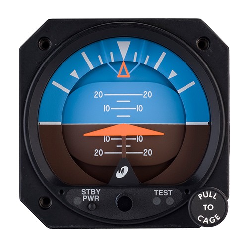 ATTITUDE INDICATOR/Electric, 10-32 VDC, Rotating Roll Dial, Delta Aircraft Symbol 4300-413