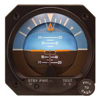 ATTITUDE INDICATOR/Electric, 10-32 VDC, Rotating Roll Dial, Traditional Symbolic Aircraft.  4300-411/0