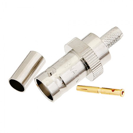 Connector/Bnc female, 50 ohm crimp/solder attachment for RG55, RG141, RG142, RG223, RG400 PE4397 Connector/Bnc female, 50 ohm crimp/solder attachment for RG55, RG141, RG142, RG223, RG400 PE4397