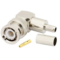 Connector/Bnc male, right angle, Crimp/Solder Attachment for RG55, RG141, RG142, RG223, RG400 PE4345 Connector/Bnc male, right angle, Crimp/Solder Attachment for RG55, RG141, RG142, RG223, RG400 PE4345