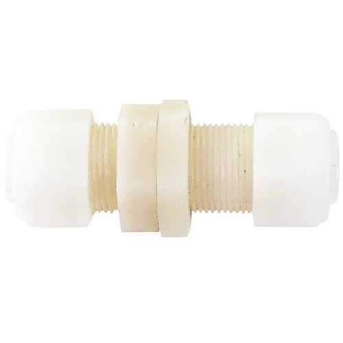 BULKHEAD UNION/NYLON/ Tube to Tube, 1/2 inch tube outside diameter. 282N08