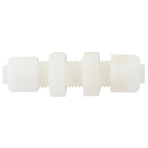 BULKHEAD UNION/NYLON/ Tube to Tube, 1/4 inch tube outside diameter. 282N04