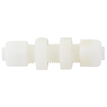 BULKHEAD UNION/NYLON/ Tube to Tube, 1/4 inch tube outside diameter. 282N04