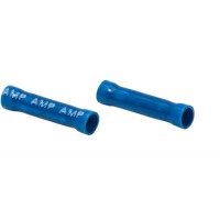 BUTT SPLICE/Female, insulated, blue, tin plating, copper material, vinyl insulation, straight angle, wire mount, 300 VAC. For use with 16-14 gauge wire. 34071 pack of 100
