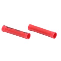 BUTT SPLICE/Female, insulated, red, tin plating, copper material, vinyl insulation, straight angle, wire mount, 300 VAC. For use with 22-16 gauge wire. 34070 pack of 100