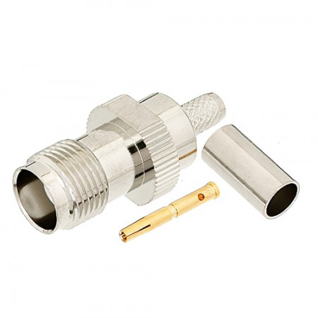 Connector/Tnc Female, 50 ohm, crimp/solder attachment for RG55, RG141, RG142,RG223, RG400.  PE4457