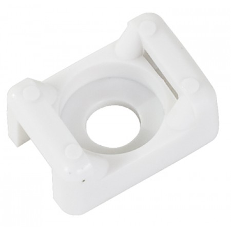 CABLE TIE MOUNT/White, .18 hole diameter, .31 max tie width, 1/4 opening. For use with 18 lb-120 lb cable ties. CTM210M4 pack of 100