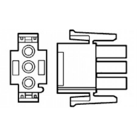 CONNECTOR/3 position, male, crimp, polyamid (PA) housing material, 600 V, 19 A. Mate-N-Lok series.  350766-1 pack of 100