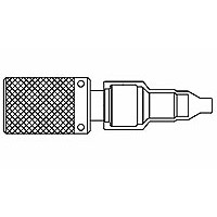Connector/Triaxial, male, threaded, without contacts, solder termination, cable mount, straight angle.  DK-621-0411