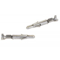 Contact/Male (pin), crimp, brass material, tin plating, 600 V, 19 A. Mate-N-Lok series. For use with 24-18 gauge wire. 350690-1 pack of 100
