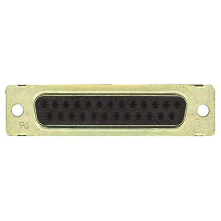 D CONNECTOR/25 position, female, crimp termination, 2 rows, 3 (B) shell size, gold plating, wire mount. ROHS compliant. 5205207-1 pack of 100
