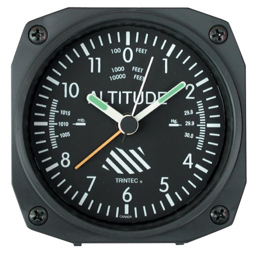 Desk Alarm Clock/Altimeter. Dimensions: 3.5 x 3.5 x 1.5 DM60