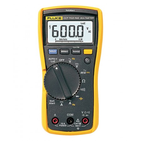 DIGITAL MULTIMETER/Includes Calibration. CAT III 600 V safety rating, AutoVolt automatic ac/dc voltage selection, low input impedance, LED backlit display. FLUKE-114