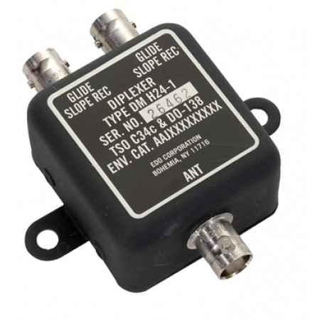 Diplexer/Dual Gs, (3) BNC Connector, 2 Hole Mount & a Black Finish. H24-1 Diplexer/Dual Gs, (3) BNC Connector, 2 Hole Mount & a Black Finish. H24-1