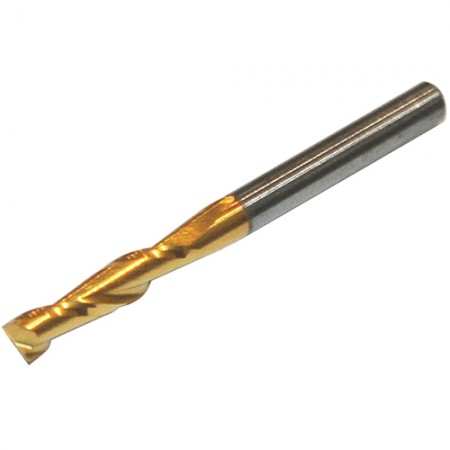 END MILL/1/8 X 1/8 X 1 1/2 tin, 2 fl, hi strength. For use with Panel Pro.  EM1/8-4
